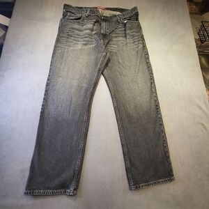 Arizona Jeans Mens 40x31 Black Denim Relaxed Straight Leg Baggy Wide Leg